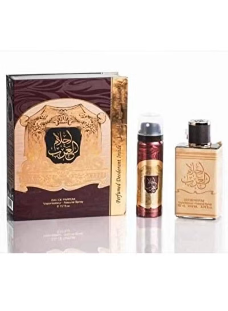 Ahlam Al Arab perfume 80 ml with deodorant spray 50 ml