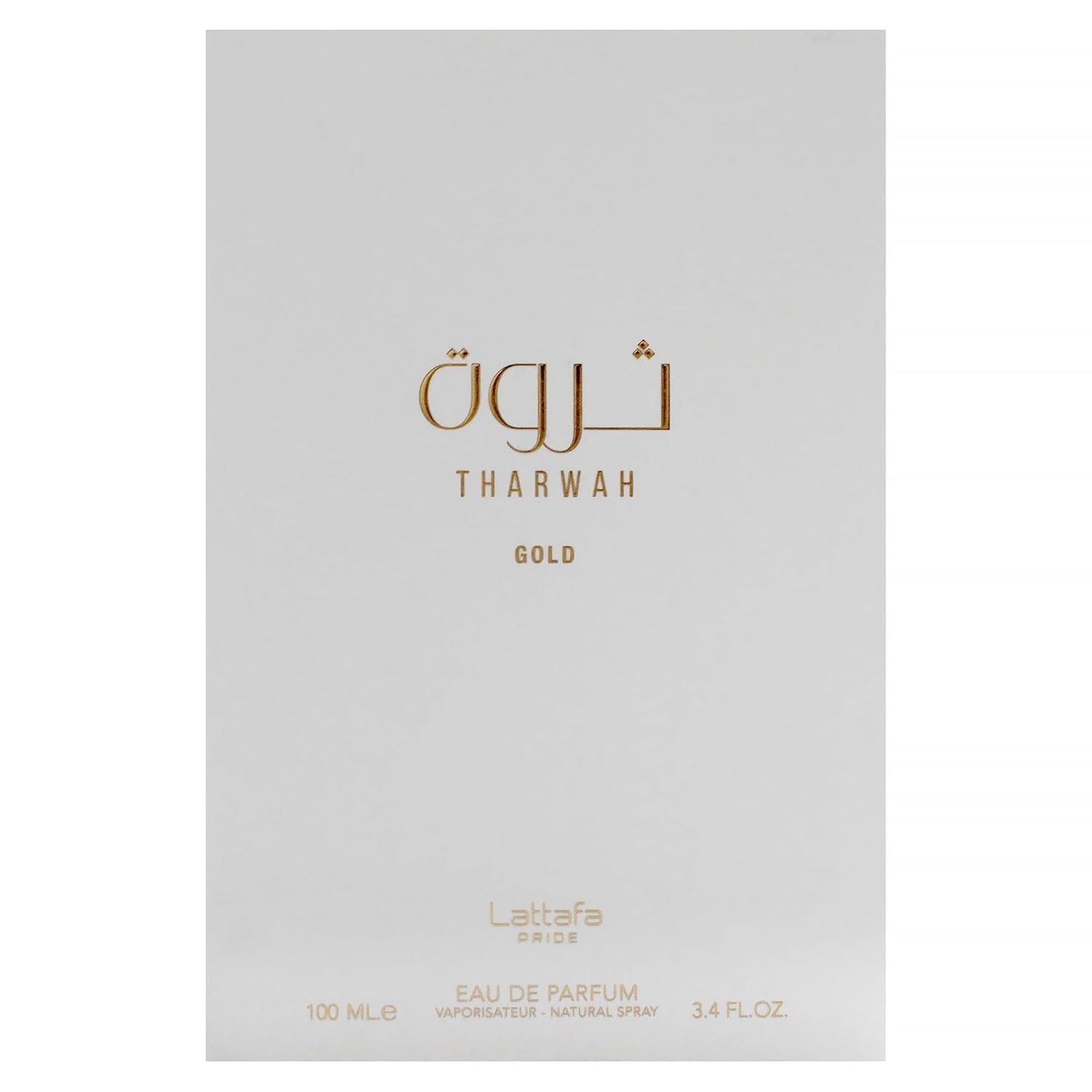 Lattafa Tharwah Gold Eau De Parfum 100ml Long Lasting Unisex Perfume