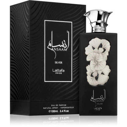 Lattafa Pride Ansaam Silver Eau De Parfum 100ml Long Lasting Unisex Perfume