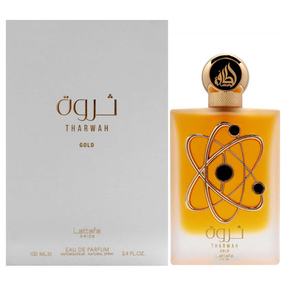 Lattafa Tharwah Gold Eau De Parfum 100ml Long Lasting Unisex Perfume